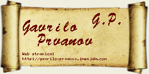 Gavrilo Prvanov vizit kartica